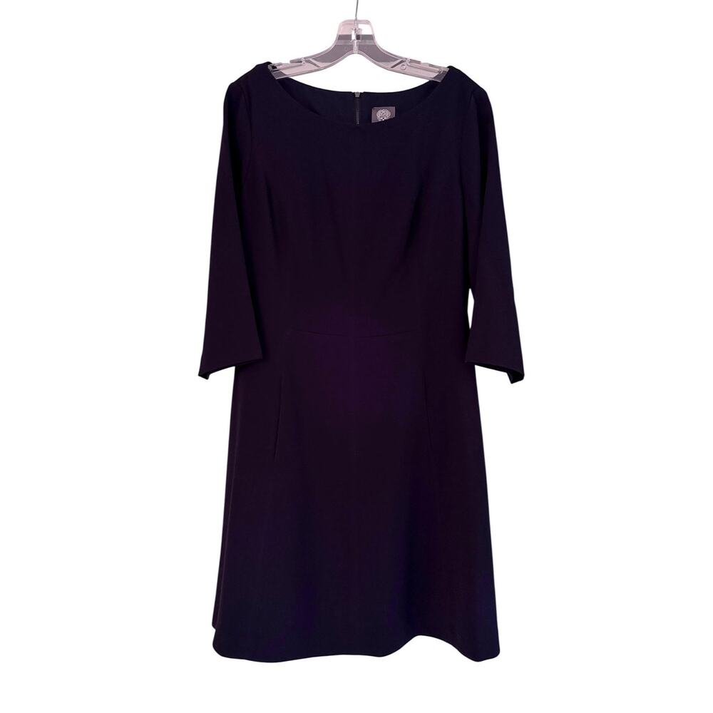 Vince Camuto Size 16 Navy A-Line Dress 3/4 Sleeve Stretch Career Cocktail NWT